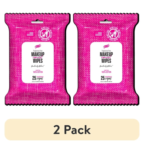 (2 pack) Swisspers Makeup Remover Wipes 25 Count