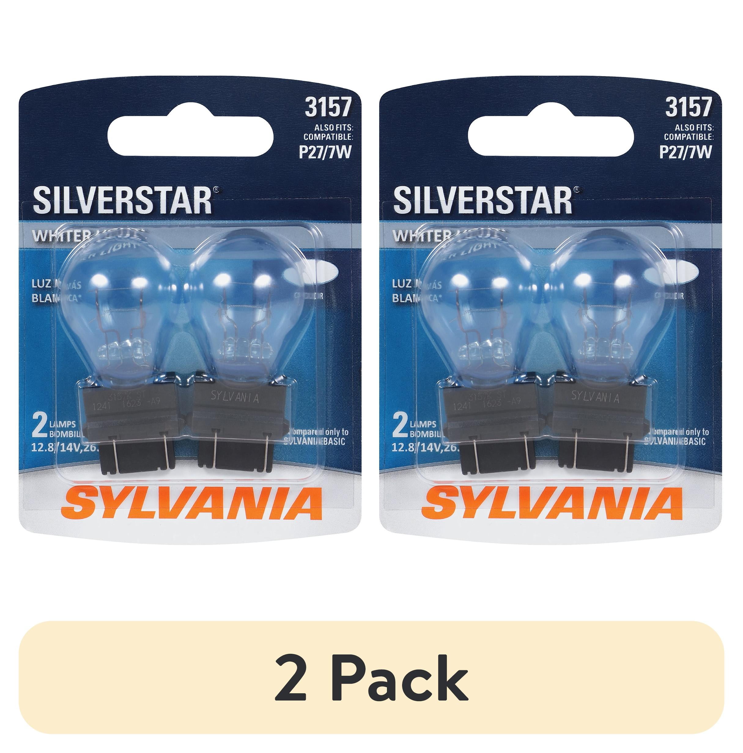 (2 pack) Sylvania 3157 SilverStar Automotive Mini Bulb, 2 Pack, Compatible with Multiple Cars