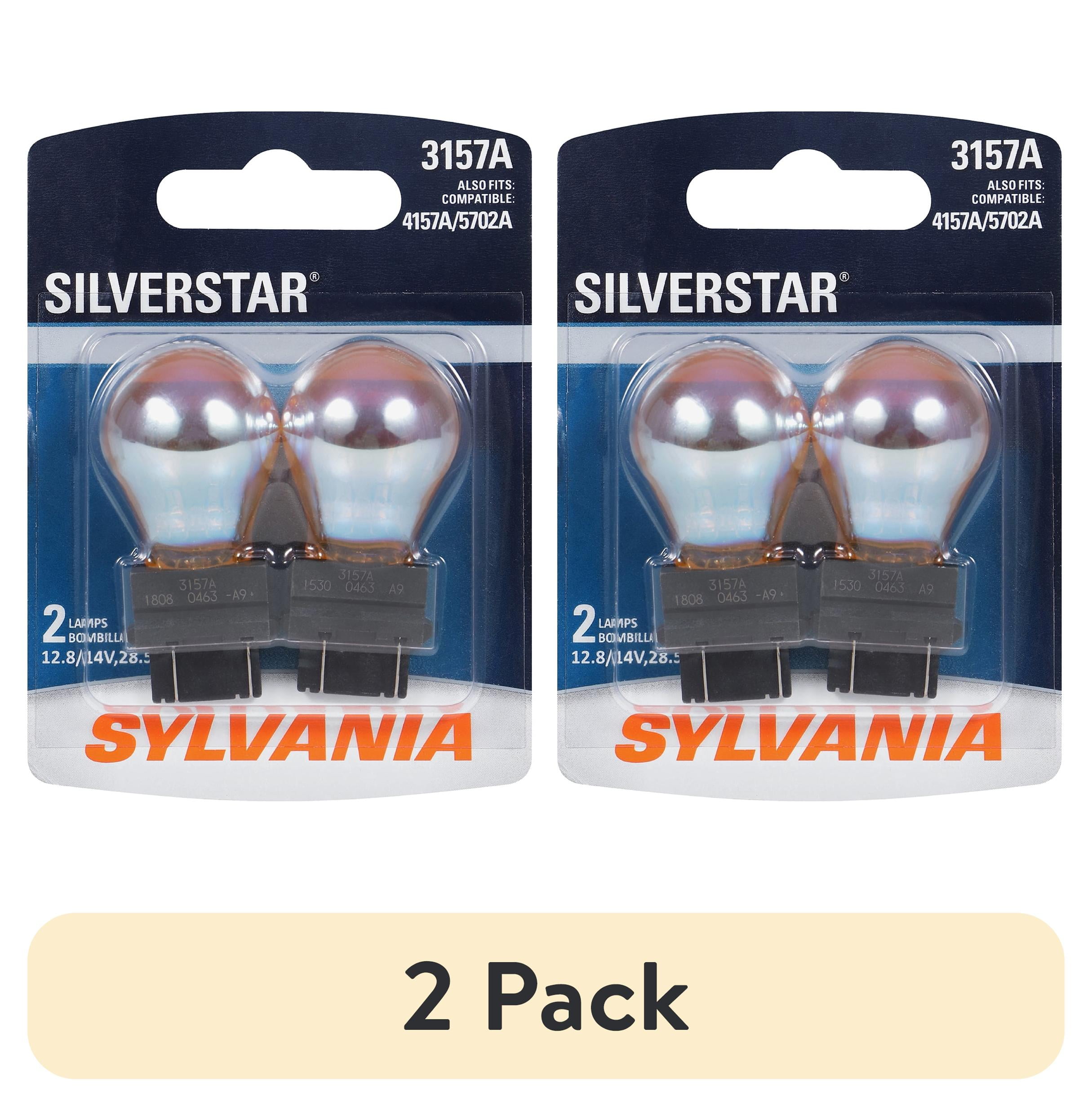(2 pack) Sylvania 3157A SilverStar Automotive Mini Bulb, 2 Pack, Compatible with Multiple Cars