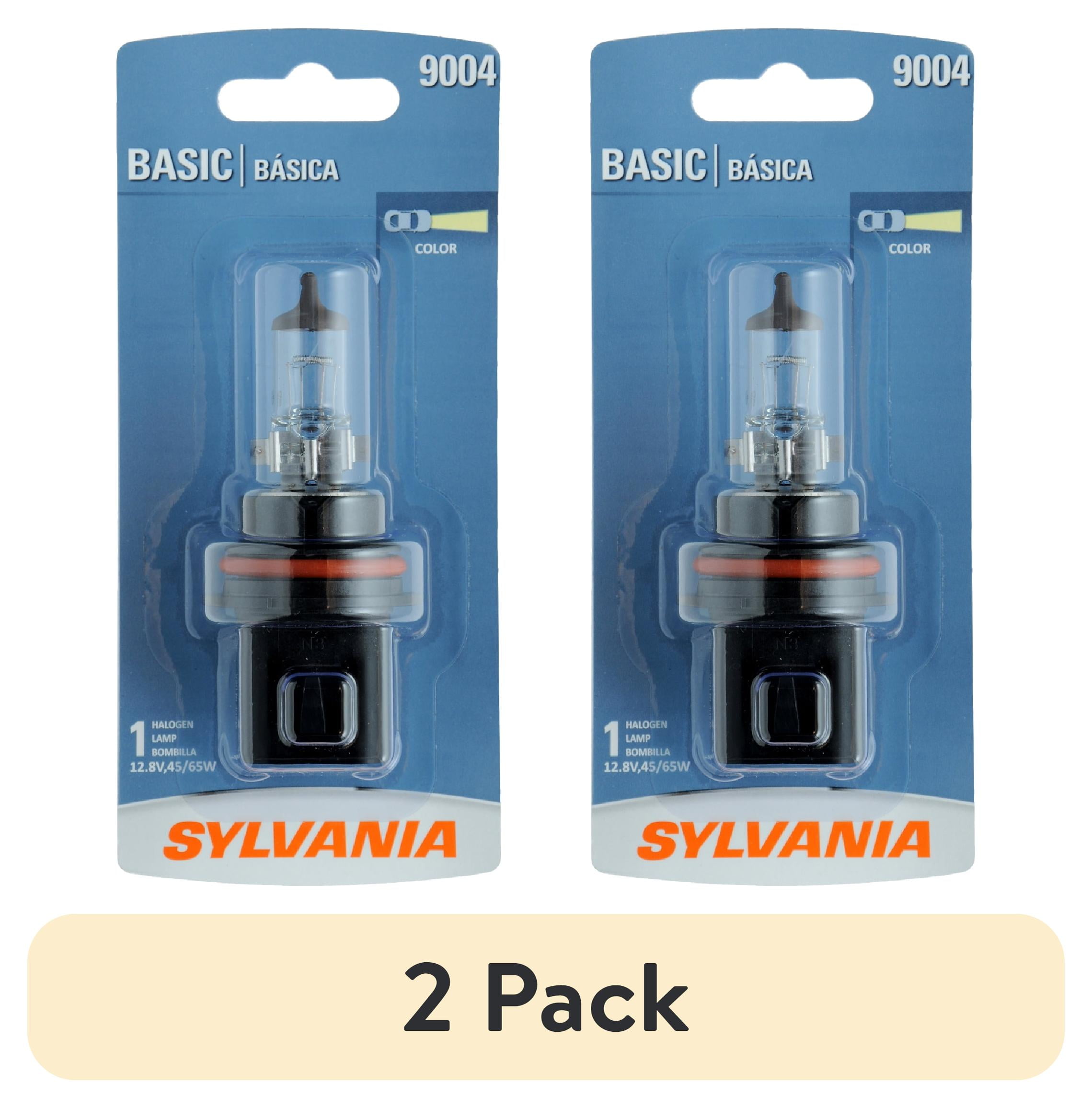 (2 pack) Sylvania 9004 Basic Halogen Headlight Bulb, 1 Pack, Compatible with Multiple Cars