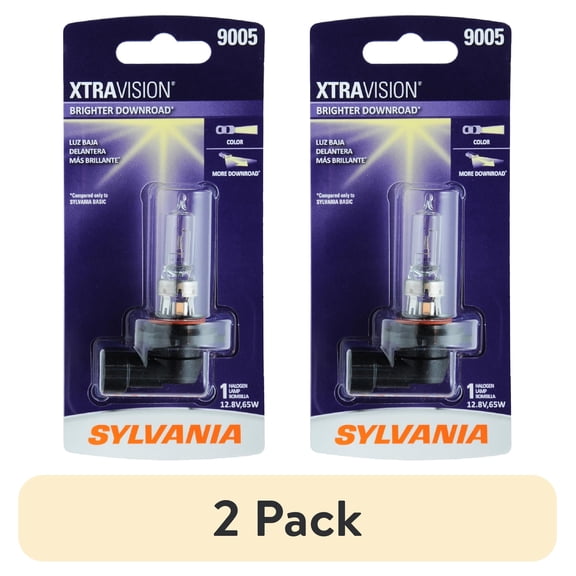 (2 pack) Sylvania 9005 XtraVision Halogen Headlight Bulb, 1 Pack, Compatibile with Multiple Cars