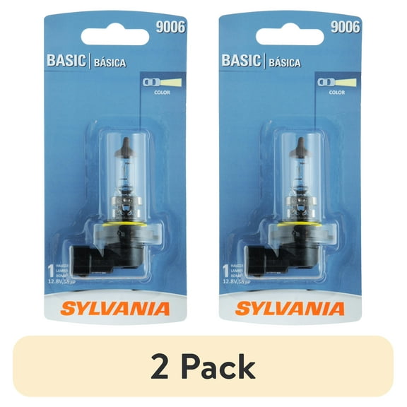 (2 pack) Sylvania 9006 Basic Halogen Headlight Bulb, 1 Pack, Compatible with Multiple Cars