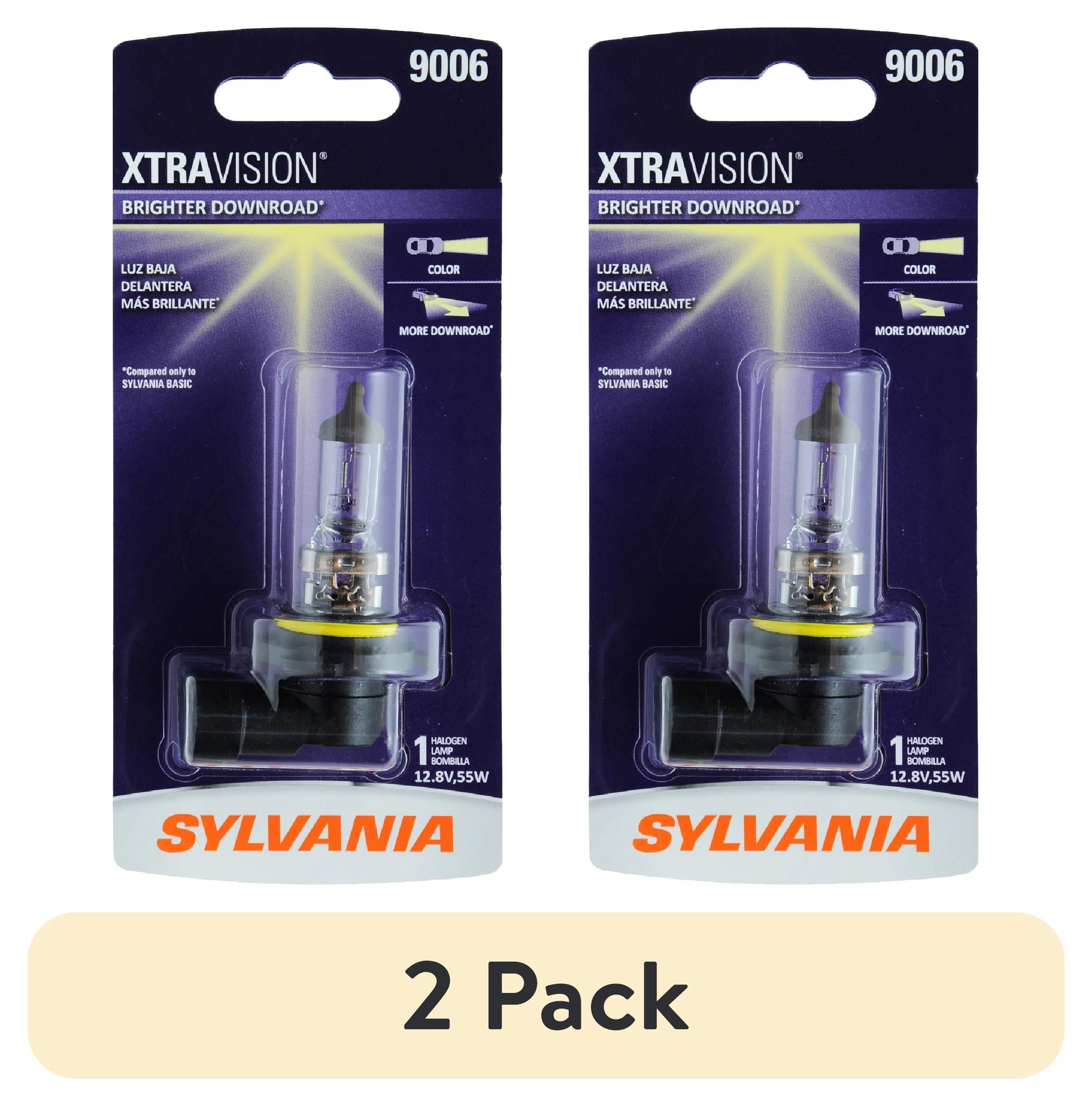 (2 pack) Sylvania 9006 XtraVision Halogen Headlight Bulb, 1 Pack, Compatibile with Multiple Cars