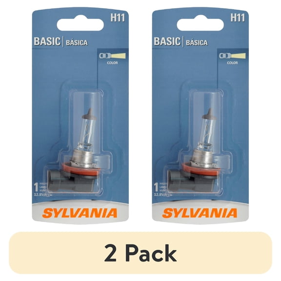 (2 pack) Sylvania H11 Basic Auto Halogen Headlight Bulb, 1 pack, Compatible with Multiple Cars