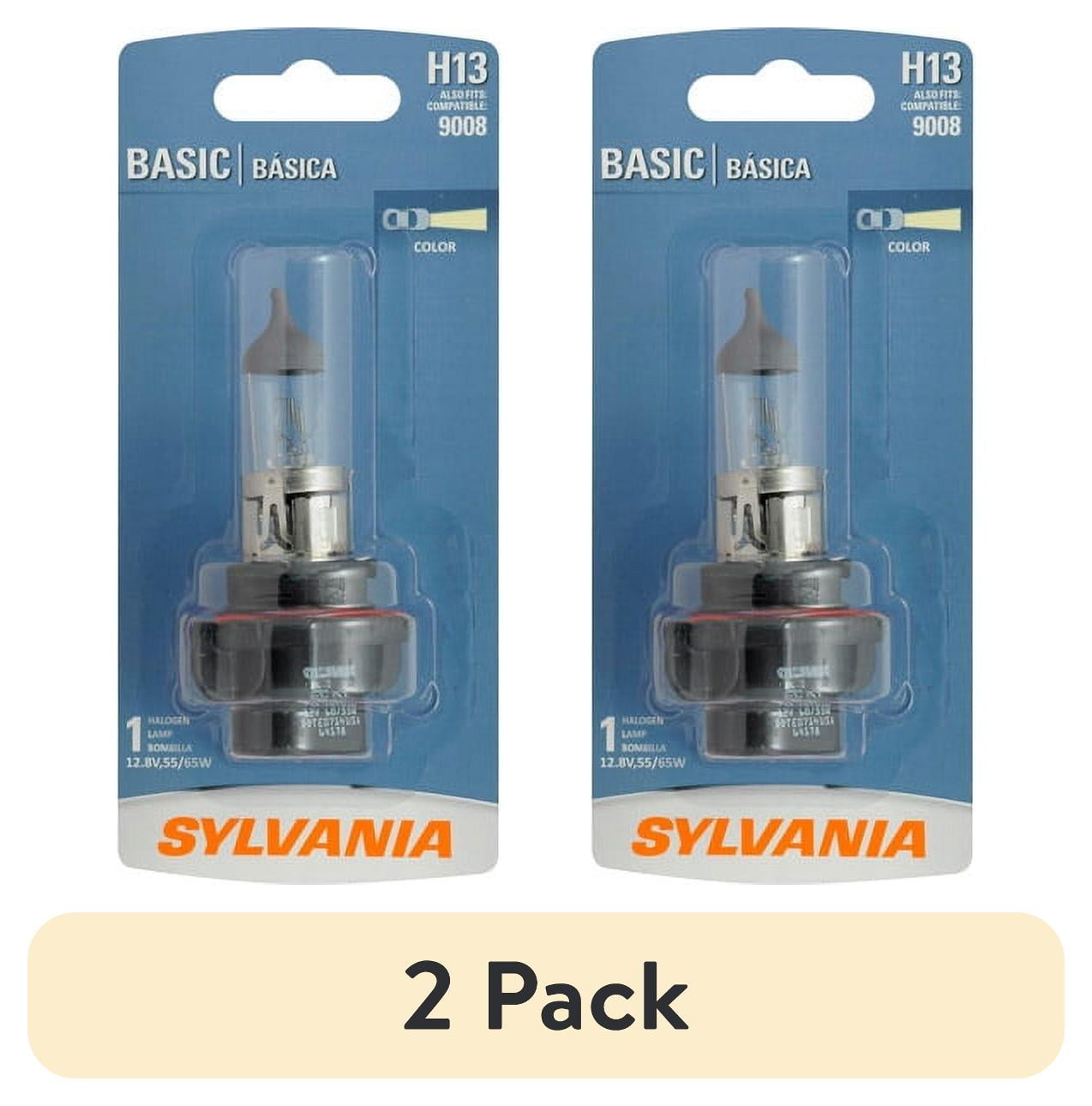 (2 pack) Sylvania H13 Basic Halogen Headlight Bulb, 1 Pack, Compatible with Multiple Cars