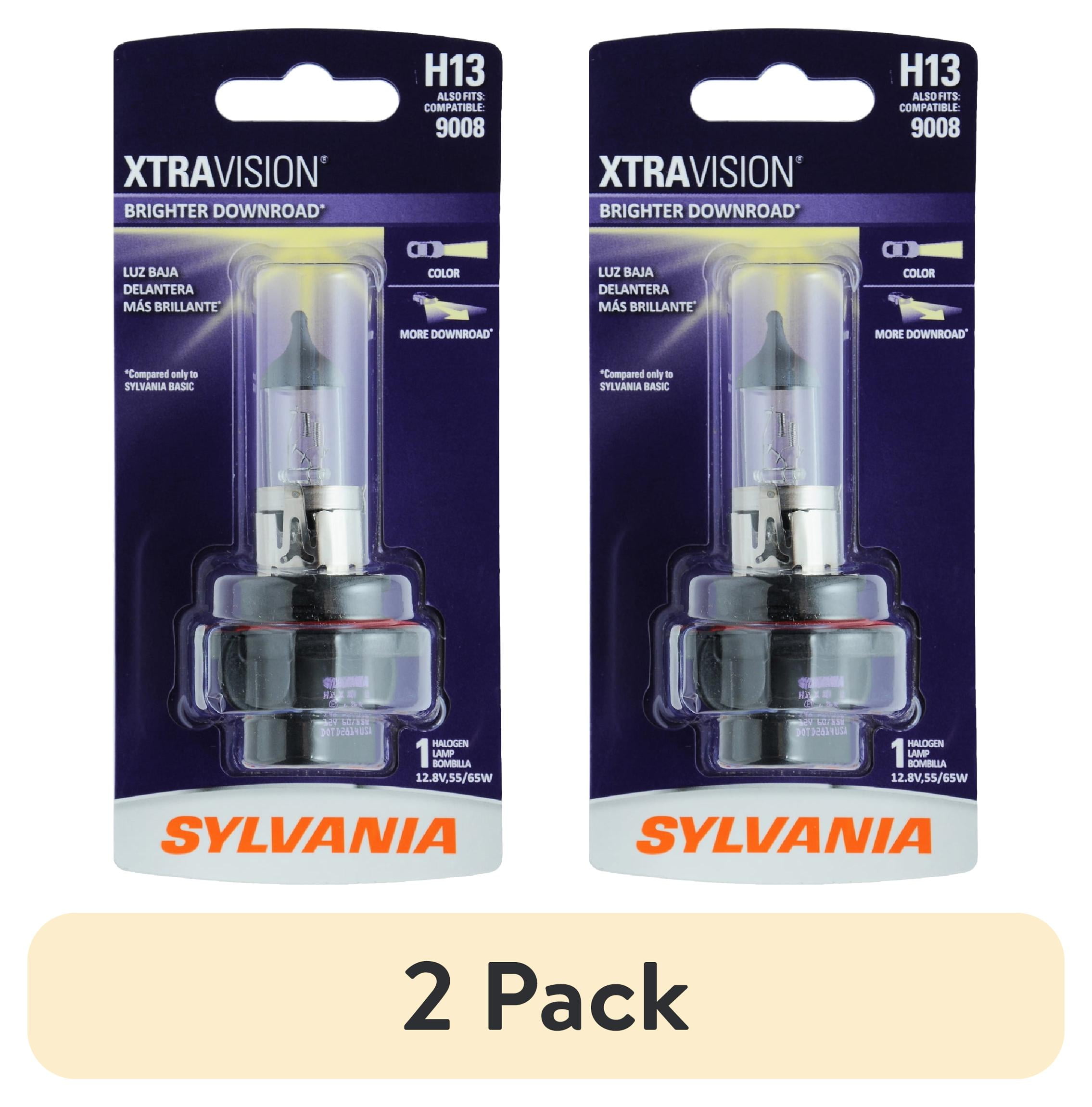 (2 pack) Sylvania H13 XtraVision Halogen Headlight Bulb, 1 Pack, Compatibile with Multiple Cars