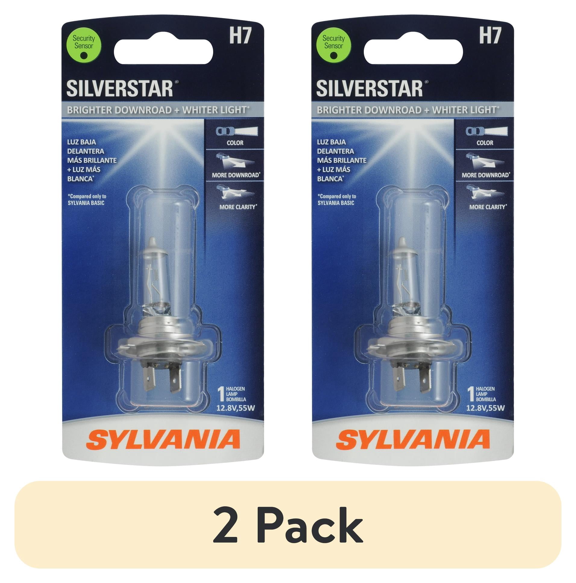 (2 pack) Sylvania H7 SilverStar Halogen Headlight Bulb, 1 Pack, Compatible with Multiple Cars