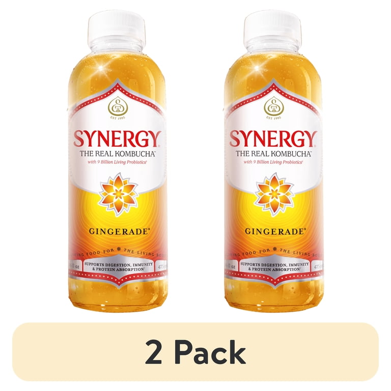 2 pack) Synergy The Real Kombucha Gingerade, 16 fl oz - Walmart.com