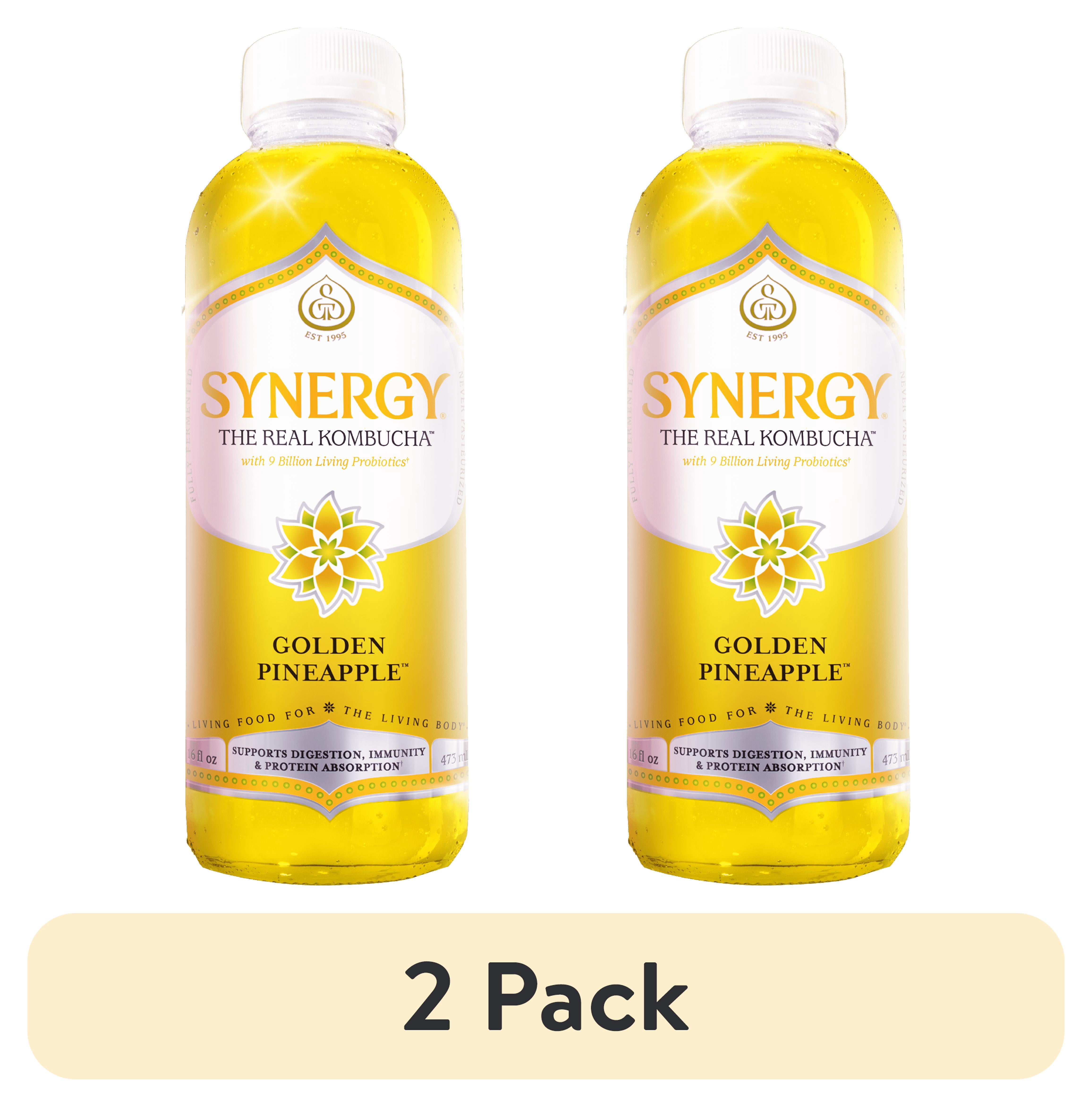 2 pack) Synergy Golden Pineapple Kombucha 16 fl oz - Walmart.com 2 pack) Synergy Golden Pineapple Kombucha 16 fl oz - Walmart.com