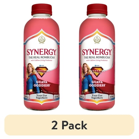 (2 pack) Synergy The Real Kombucha Guava Goddess, 16 fl oz