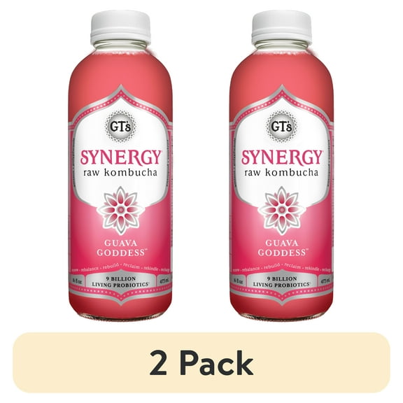 (2 pack) Synergy The Real Kombucha Guava Goddess, 16 fl oz