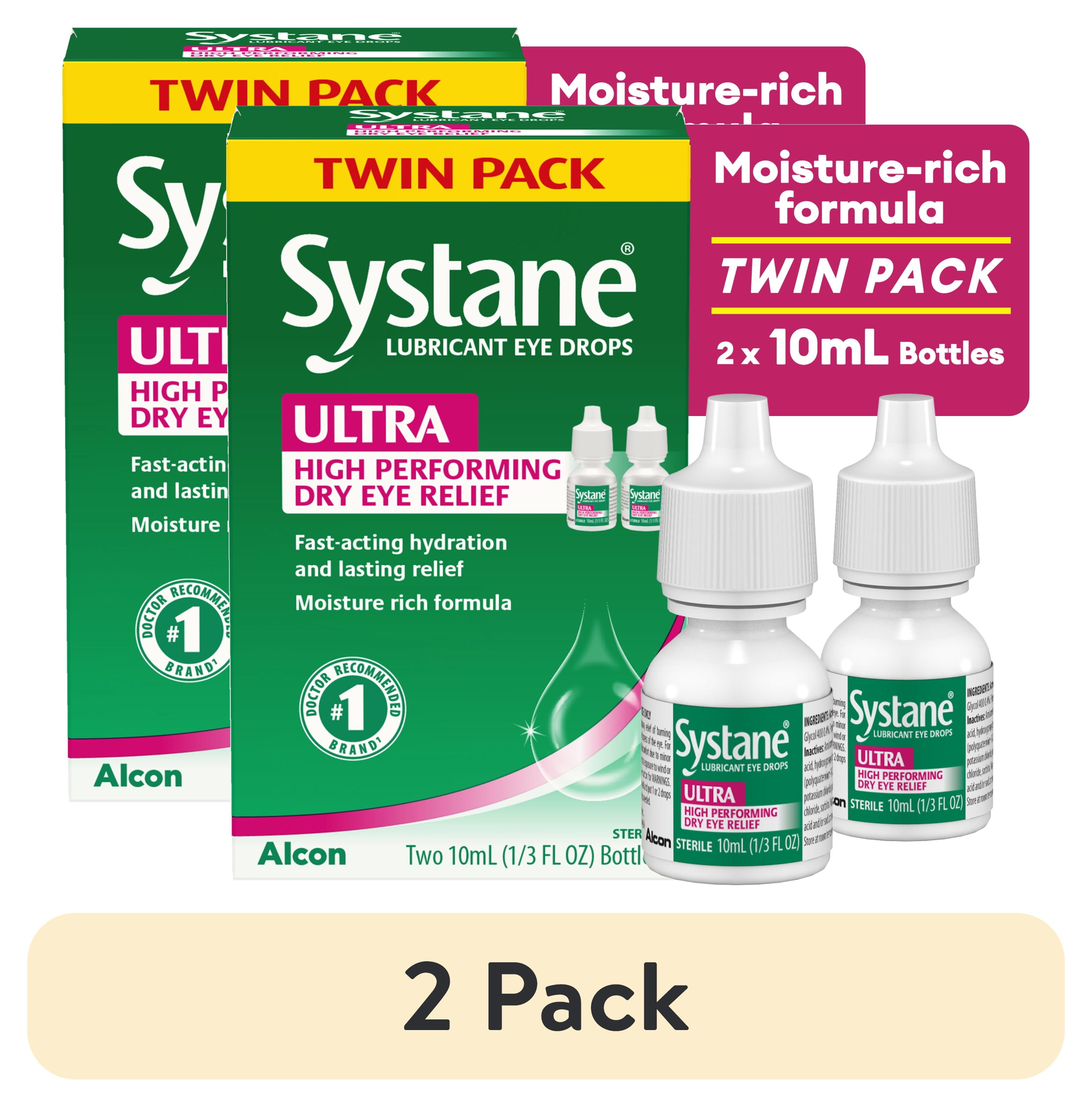 (2 pack) Systane Ultra Dry Eye Care Symptom Relief Eye Drops, Twin Pack