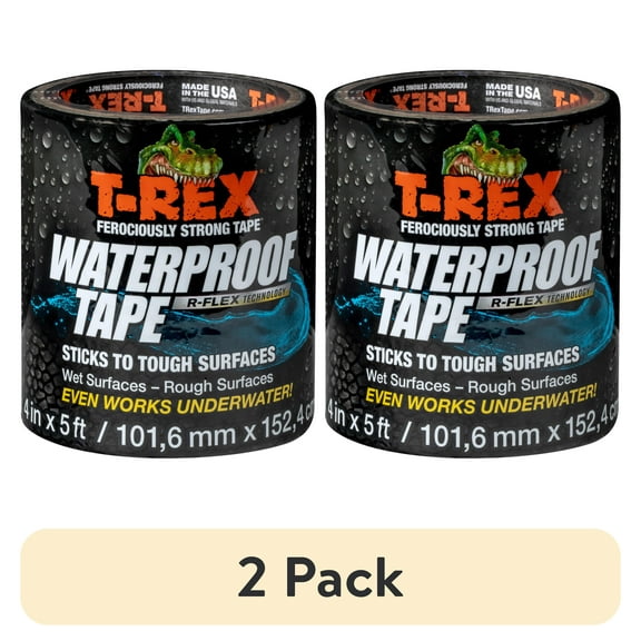 T-Rex Ferociously Strong 4 in. x 5 ft. Black Waterproof Tape