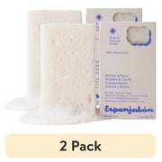 (2 pack) Esponjabon Mother of Pearl Soap Sponge - Brightening Effect 2-in-1 Soap Sponge – For Face and Body - 4.2 oz