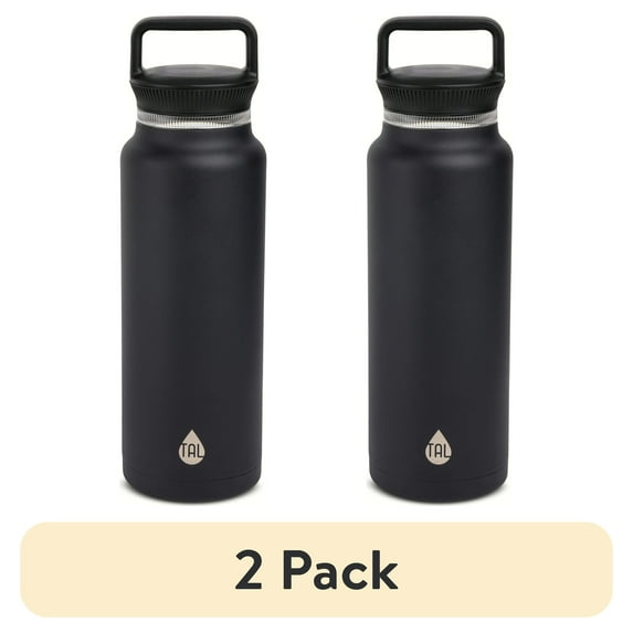 (2 pack) TAL Stainless Steel Everett Water Bottle 50 fl oz, Black
