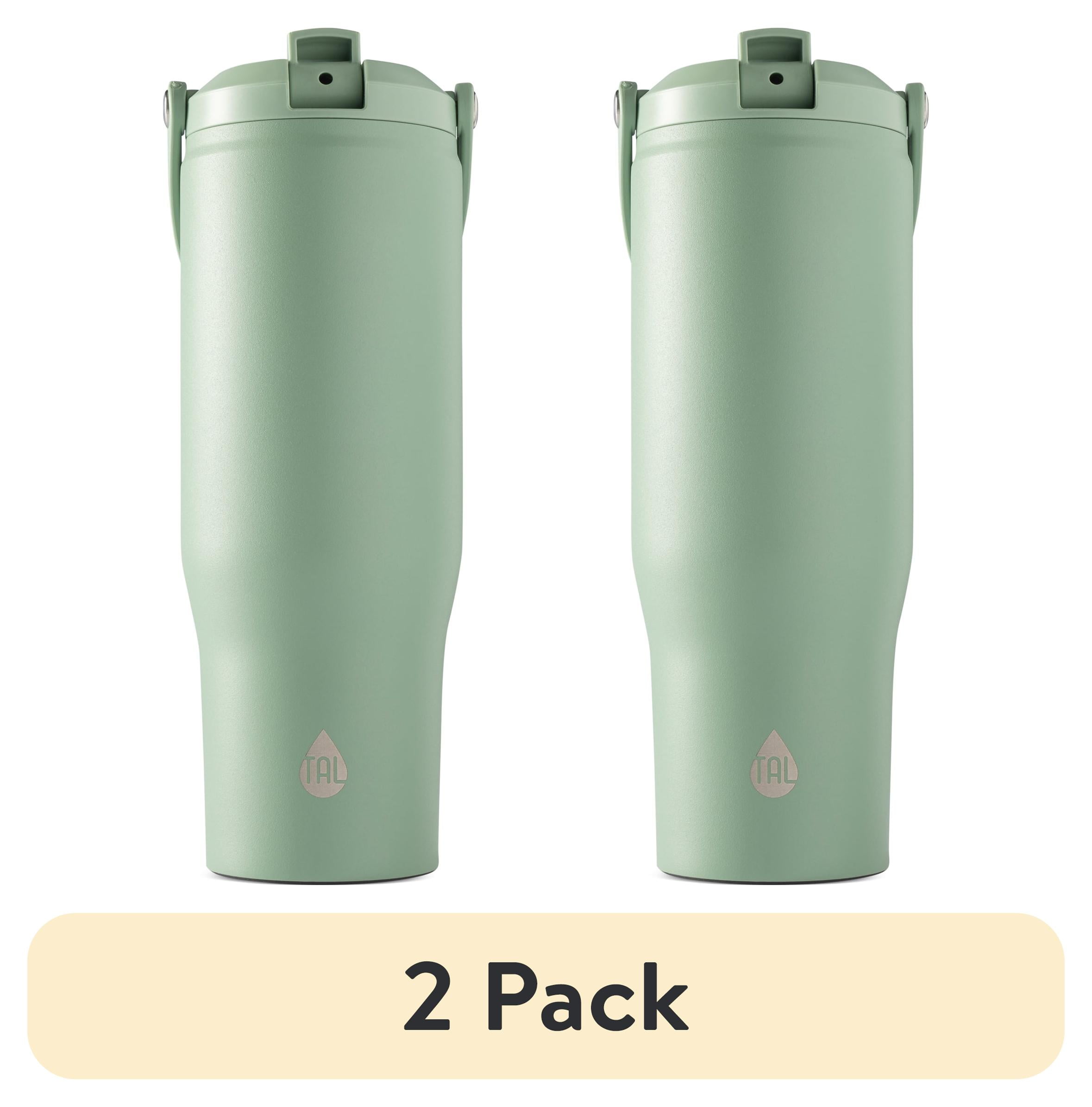 (2 pack) TAL Stainless Steel Hudson Tumbler with Flip-Up Straw 30oz, Sage