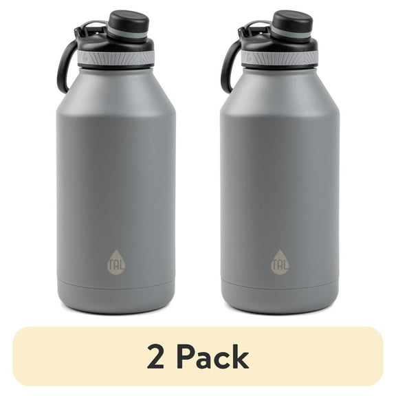 (2 pack) TAL Stainless Steel Ranger Water Bottle 64oz, Gray