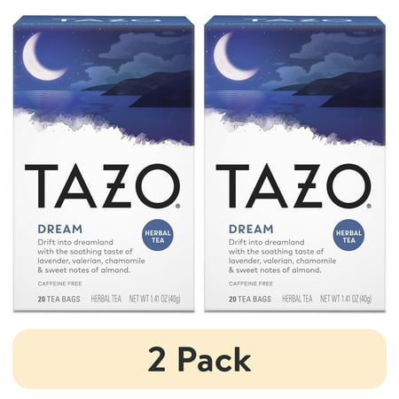 (2 pack) TAZO Dream Herbal Tea, Caffeine-Free, Tea Bags 20 Count