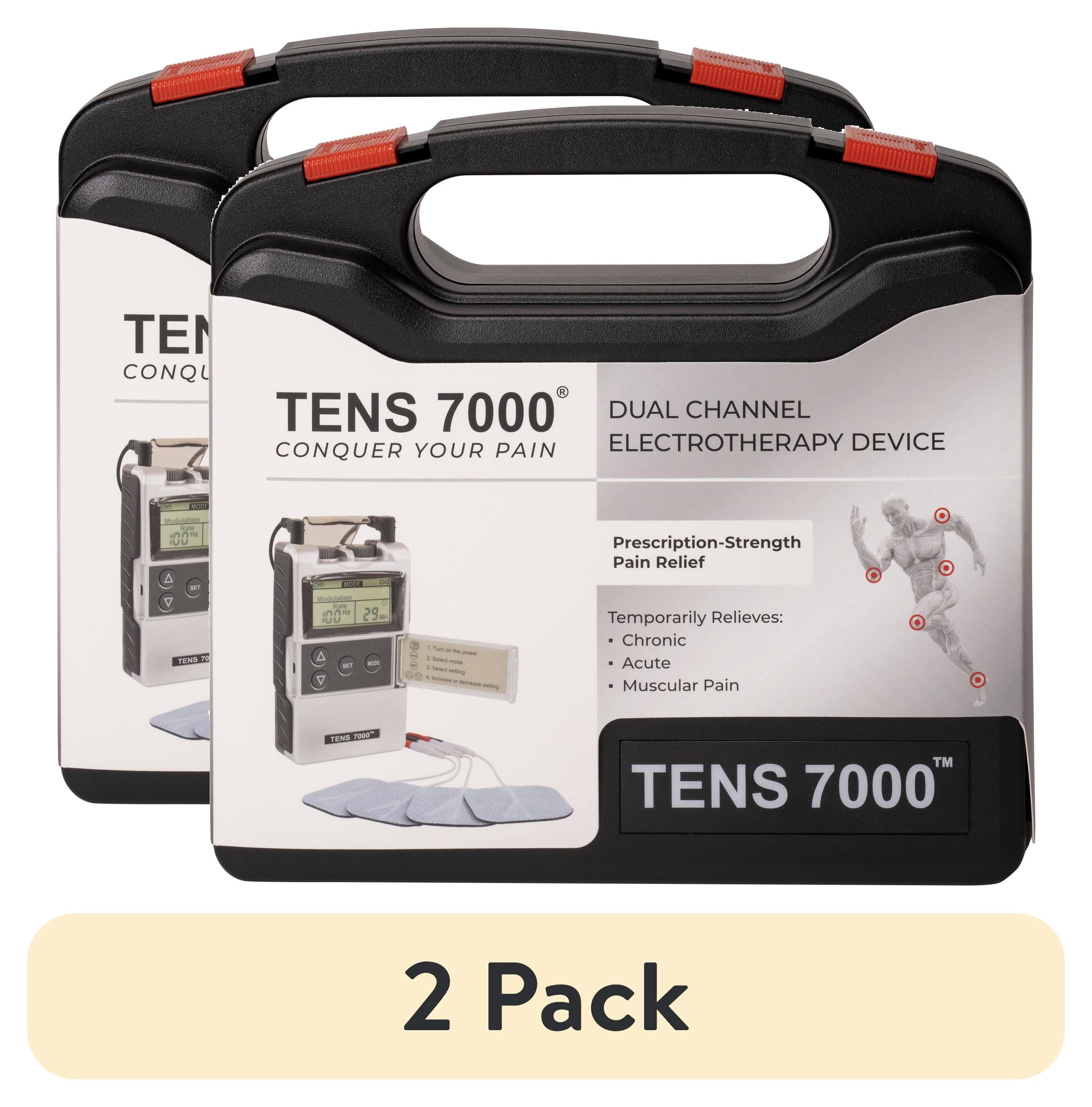 (2 pack) TENS 7000 Digital TENS Unit, Muscle Stimulator Machine for Pain Relief, 6.25" x 7.00" x 2.00"