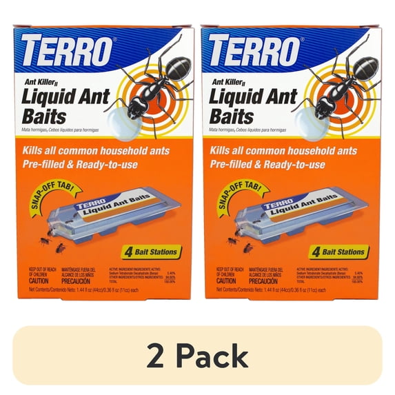 (2 pack) TERRO Liquid Ant Baits - 4 Pack