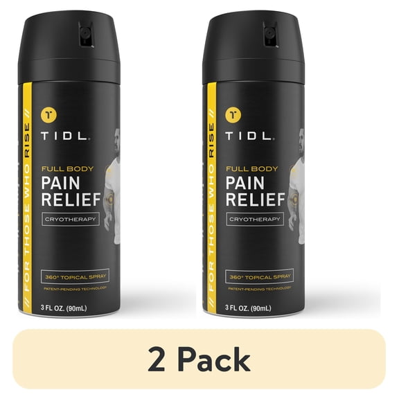 (2 pack) TIDL Cryotherapy Menthol Topical Pain Relief Spray for Body Aches & Pains, 3 fl oz
