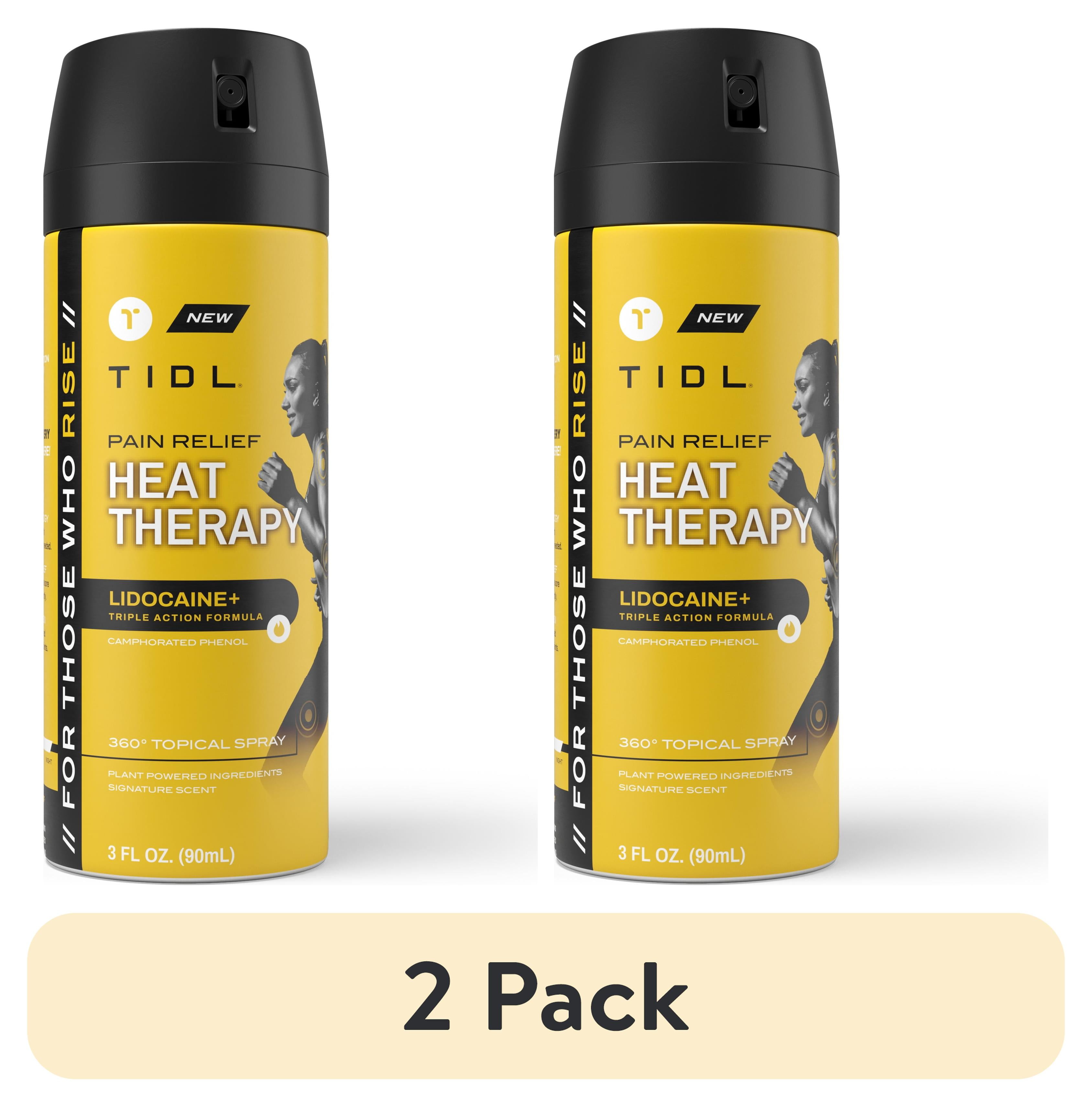 (2 pack) TIDL Heat Therapy Muscle and Joint Pain Relief Spray with Lidocaine, 3 fl oz