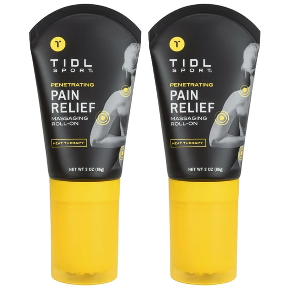 (2 pack) TIDL Heat Therapy Lidocaine Menthol Topical Pain Relief Gel Roll-on for Body Aches & Pains, 3 fl oz