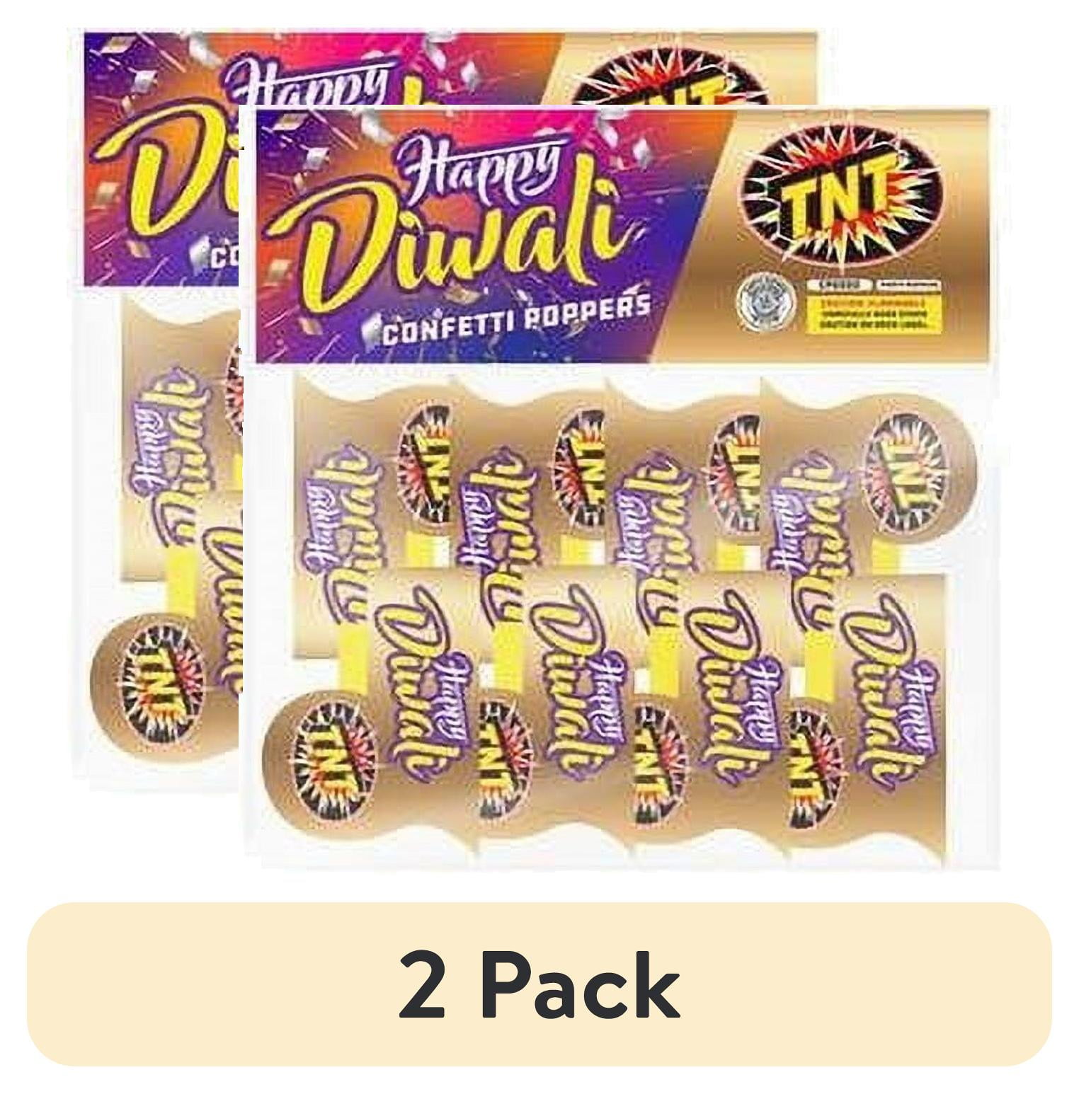 TNT Fireworks, Diwali Poppers 6 Pack, Paper Confetti and Streamers