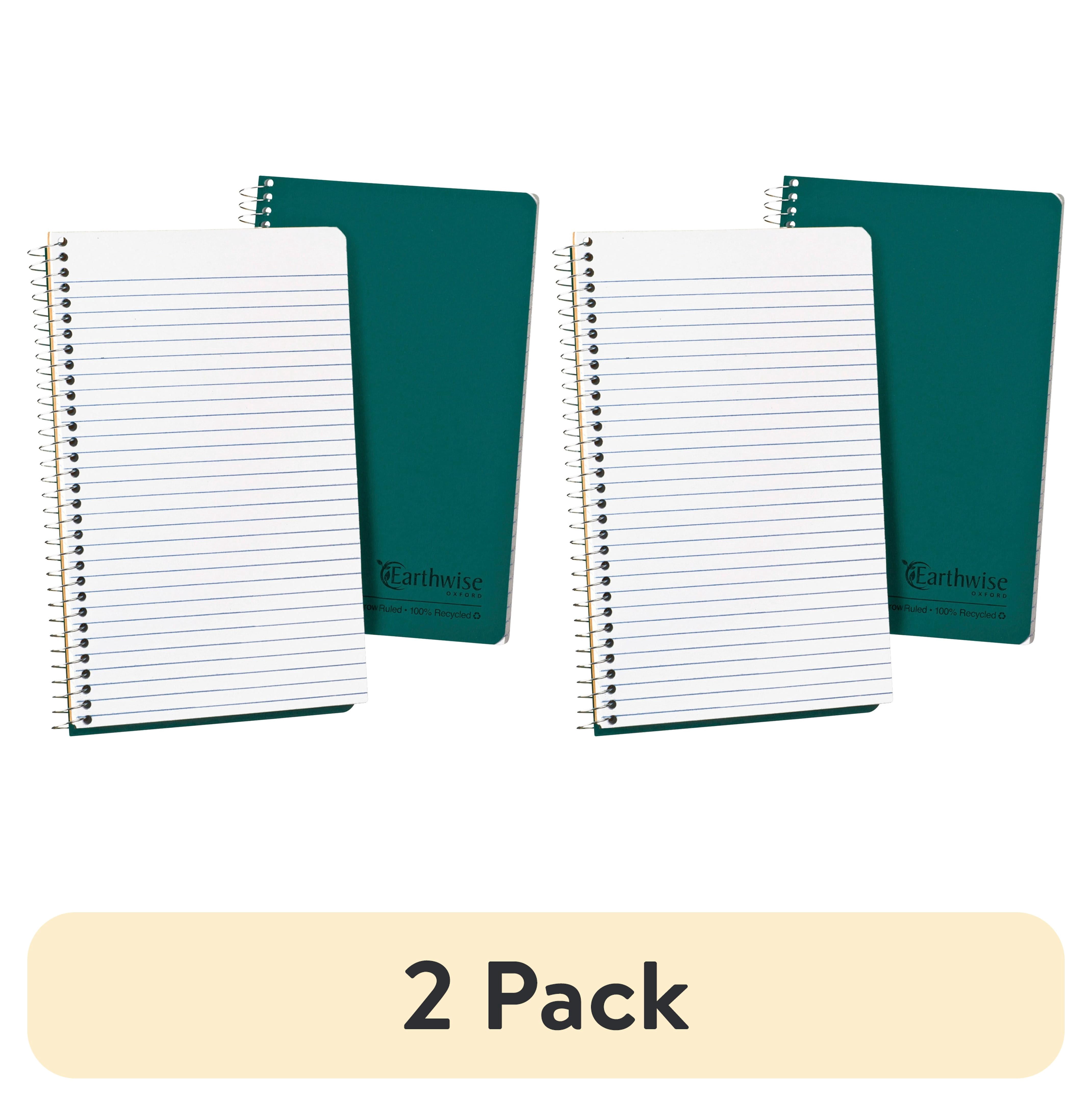 (2 pack) TOPS Products Earthwise Recycled Narrow Rule Writing Notebook, 8 x 5 inch, Green, 80 Pages