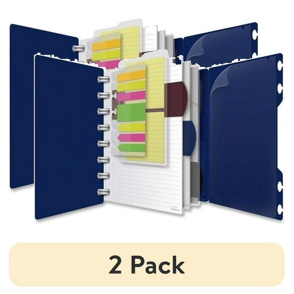TOPS Versa Crossover Ruled Spiral Notebook 60 Sheets - Spiral - 24 lb Basis Weight - 6" x 9" - Navy Cover - Poly Cover - Repositionable, Pocket, Micro Perforated - 1Each