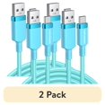 thumbnail image 1 of (2 pack) TOPVISION USB-C Cable, [2 Cables 6FT] Type C Charger Cord Nylon Braided, 3.1A Type C Fast Charging Cable, Compatible with iPhone15/16 Series, Samsung, Pixel, Moto, Android, 1 of 9