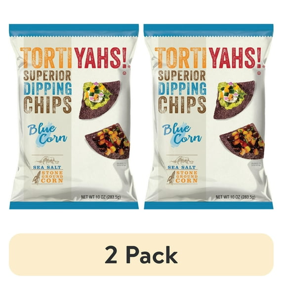 (2 pack) TORTIYAHS! Blue Corn Superior Dipping Chips, Gluten-Free, 10 oz Bag
