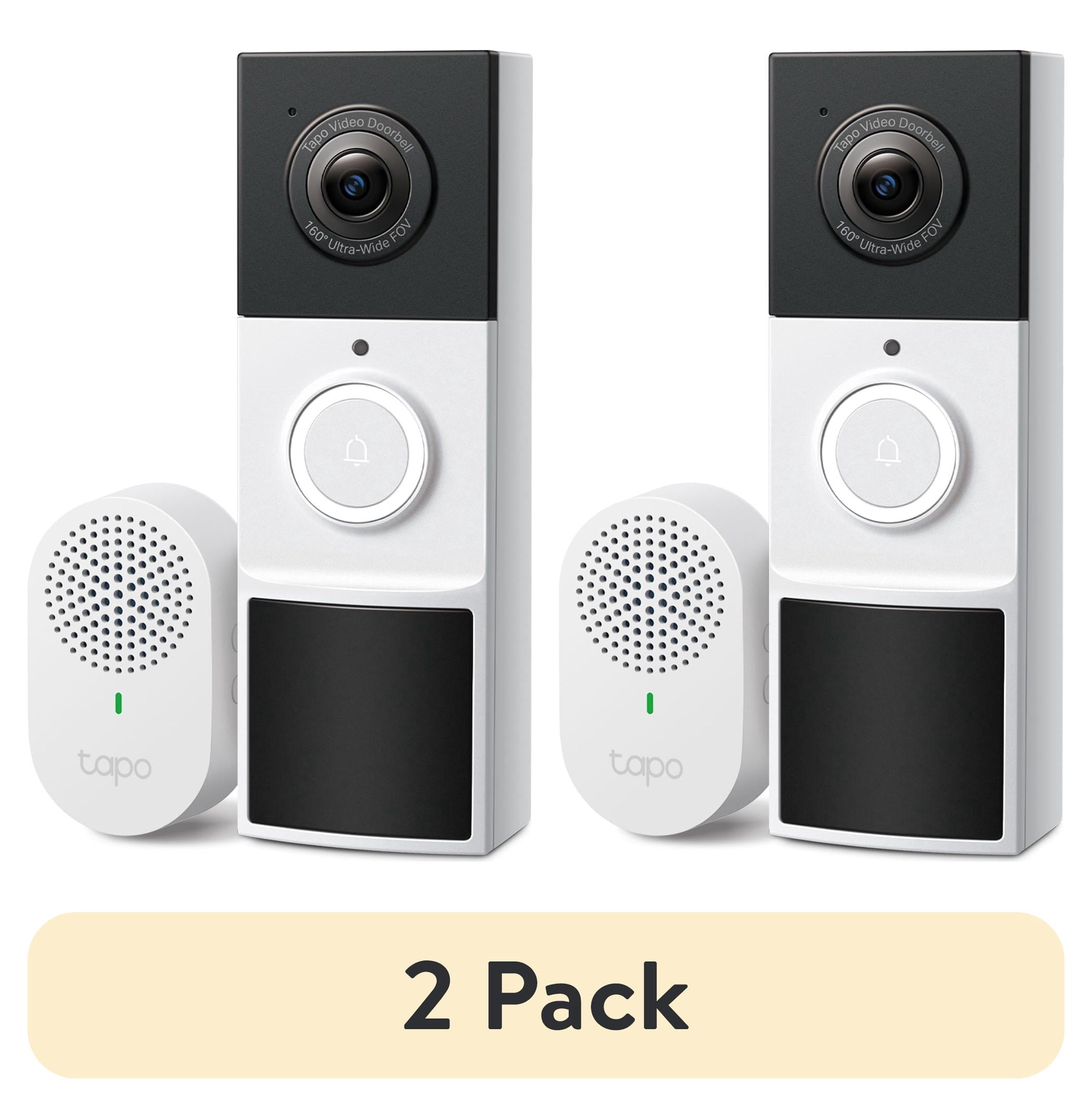 Tapo TP-Link Video Doorbell | Battery or Wired | 180° Ultra Wide Viewing from Head to Toe | Ring Call | 2K QHD | Free Package/Person Recognition | Local Storage & Cloud