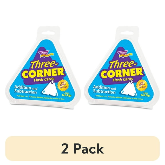 TREND Addition/Subtraction Three-Corner Flash Cards, 6 & Up, 48/Set