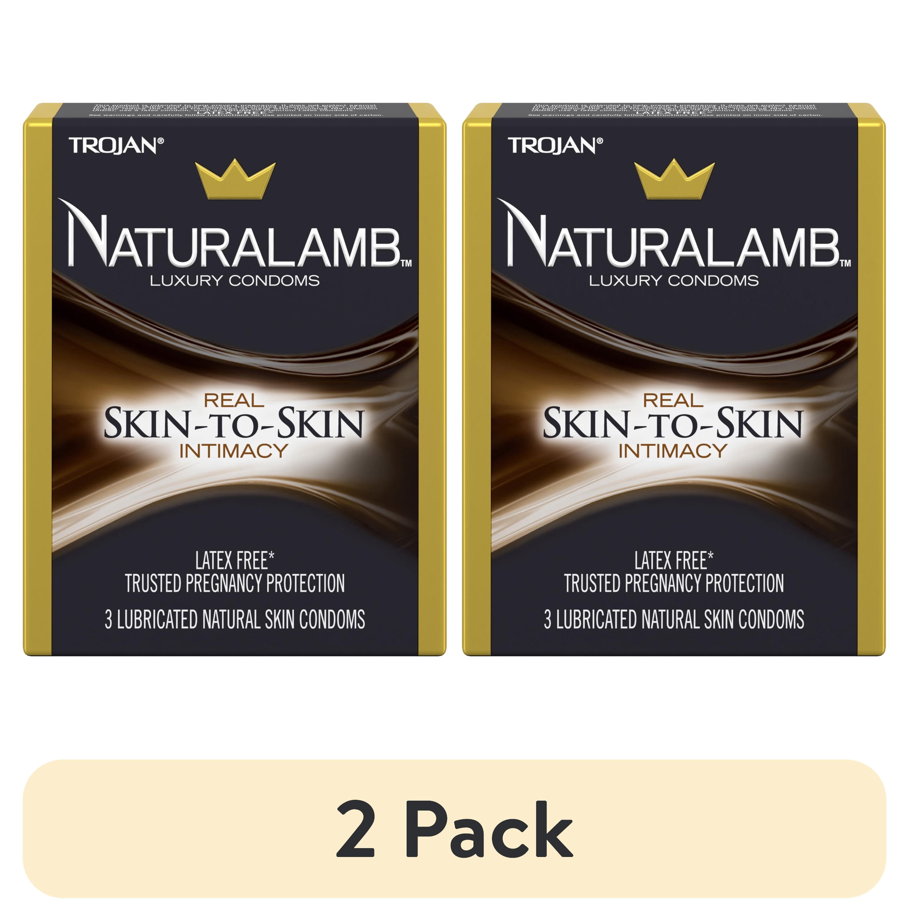 (2 pack) TROJAN NaturaLamb Latex Free Luxury Lubricated Condoms, 3 Count