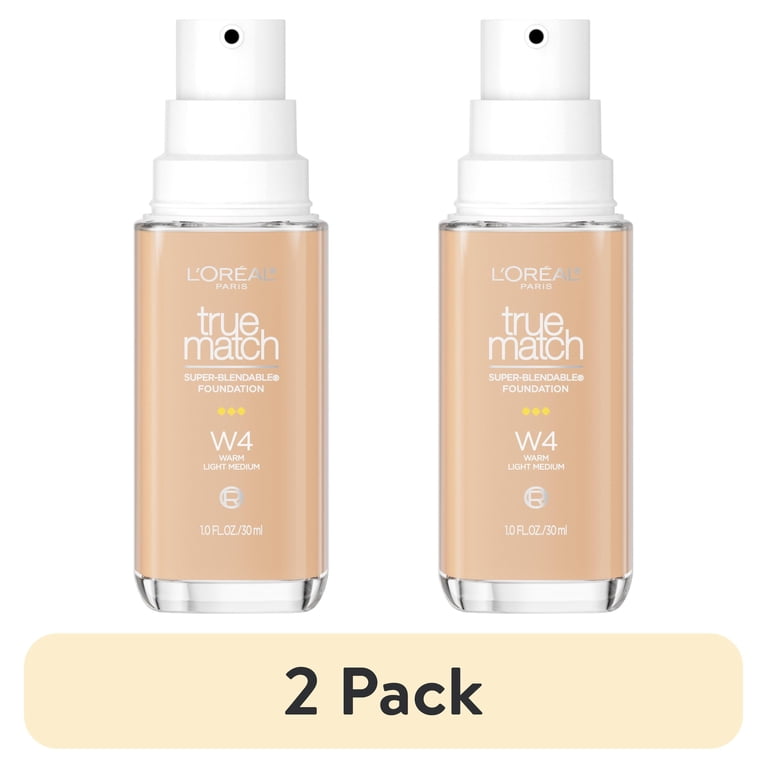 2 pack) L'Oreal Paris True Match Cream Foundation Makeup, W4 Warm