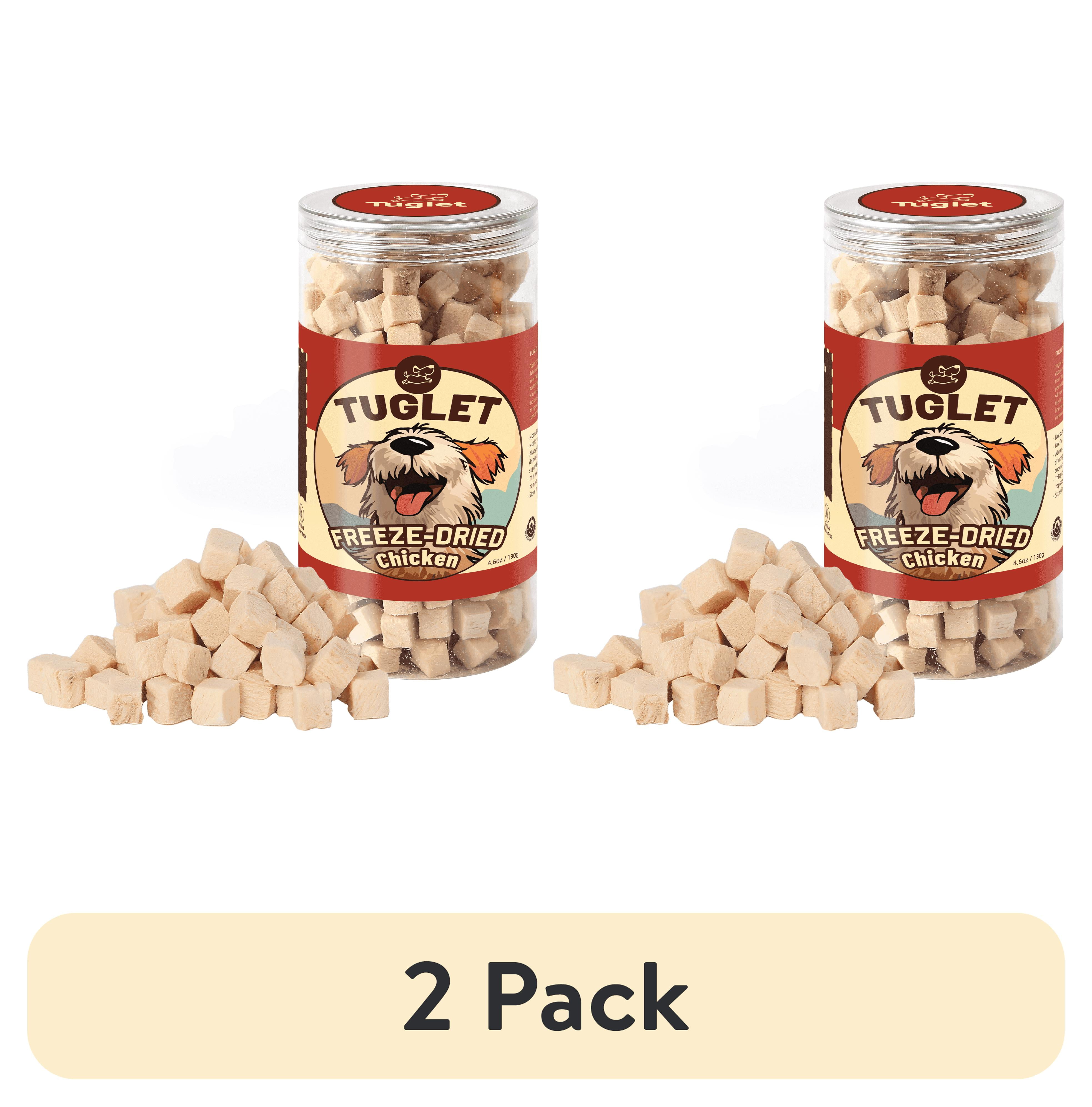 (2 pack) TUGLET Freeze Dried Chicken Dog Treat, Healthy Raw Single Ingredient Chicken Breast Food Toppers, 4.6 oz