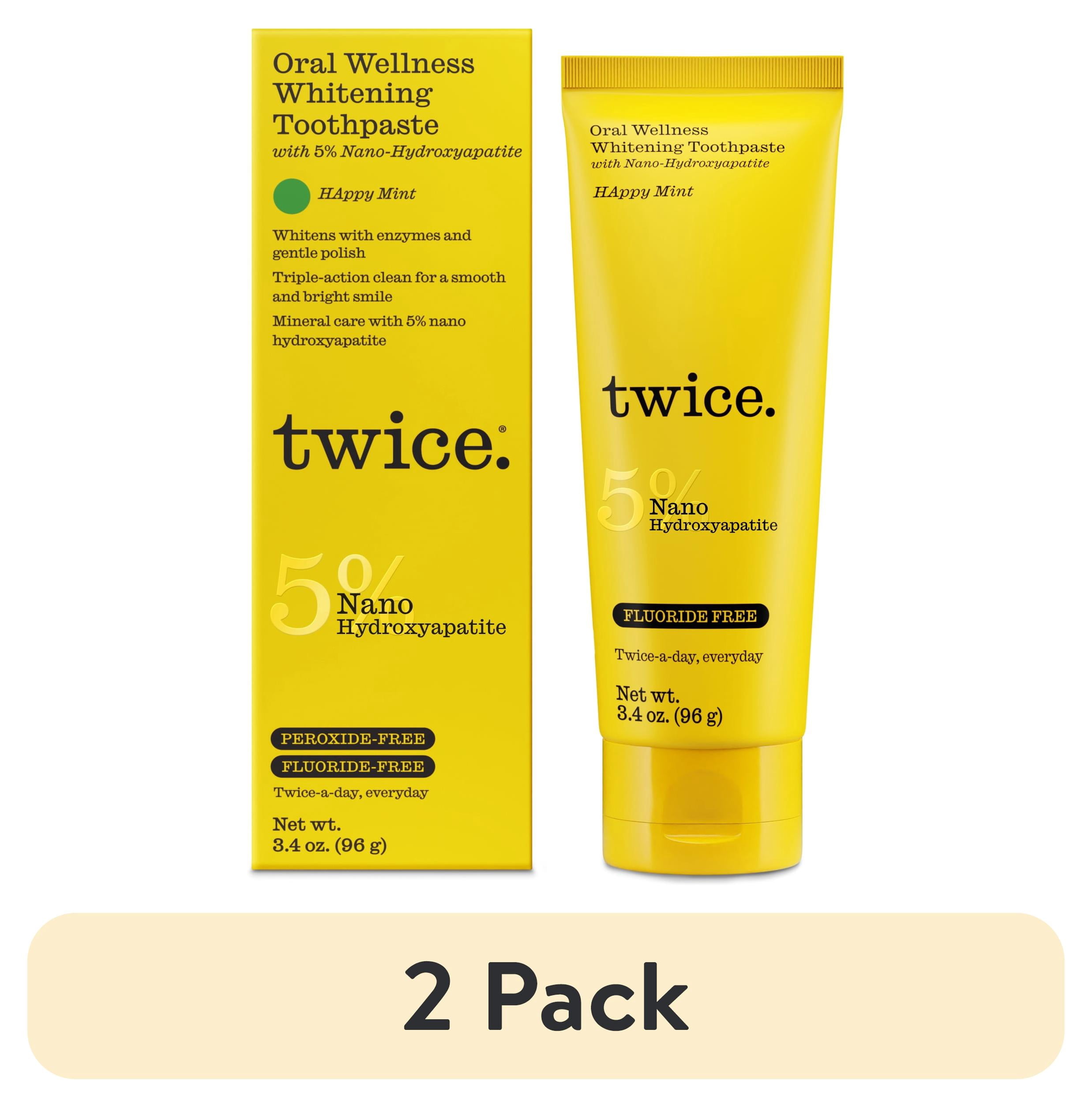 (2 pack) TWICE Whitening Toothpaste with 5% NHAP - Happy Mint -  3.4oz