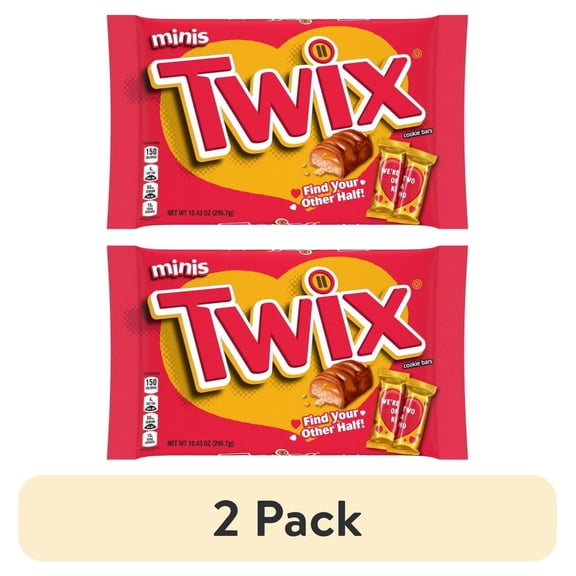(2 pack) TWIX Mates Chocolate Cookie Valentine's Day Chocolate Candy Bars, 10.43 oz