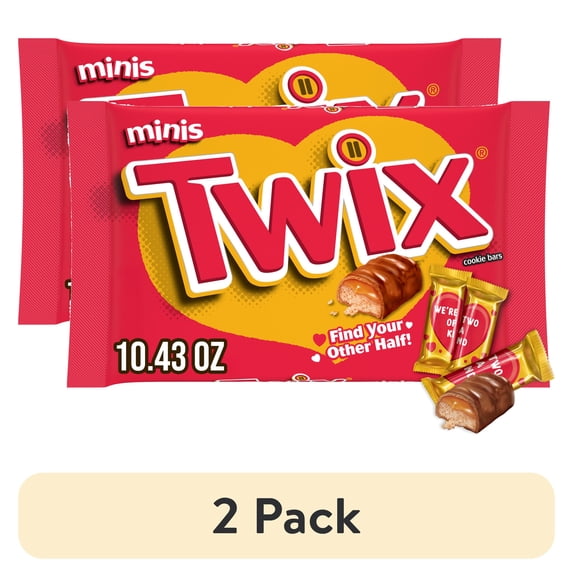 (2 pack) Twix Mates Chocolate Valentine's Day Candy Bars - 10.43 oz