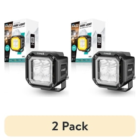 (2 pack) TYPE S Elevate - 4 Inch Flood Beam Cube Pod Light With Amber Accent Light - DOT Compliant - 2660 Raw Lumens, Waterproof, Die-cast, Off Road Lights, Truck, Jeep, UTV, ATV, SUV, 1 Pack