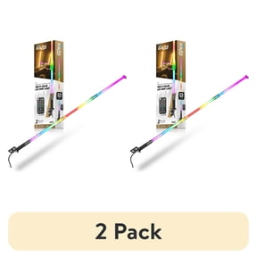 (2 pack) Type S Elevate Remote-Controlled Multicolor LED Whip Light - 15 Colors, 24 Modes, Brightness Control, Flag Holder for Truck, Jeep, Utv, Atv, 42 inches