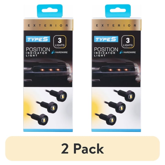 (2 pack) TYPE S Dual-Color LED Grille Lights Amber or White 3-Pack