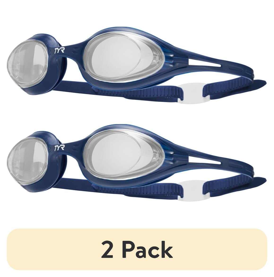 (4 pack) TYR Adult Fit Hydra Flare Non-Mirrored Swim Goggles - 2 Pack Assorted