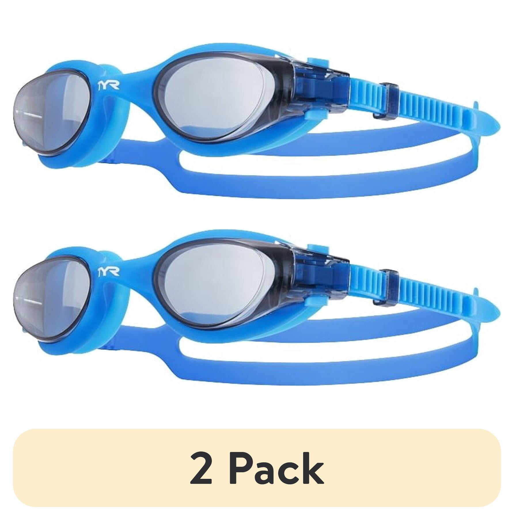(2 pack) TYR Adult Fit Vesi Non-Mirrored Swim Goggle - Smoke/Blue