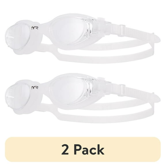 (2 pack) TYR Adult Fit Vesi Non-Mirrored Swim Goggle - Clear