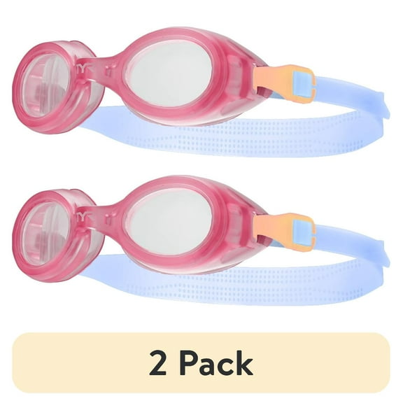 (2 pack) TYR Youth Fit Aqua Blaze Non-Mirrored Swim Goggle - Clear/Pink