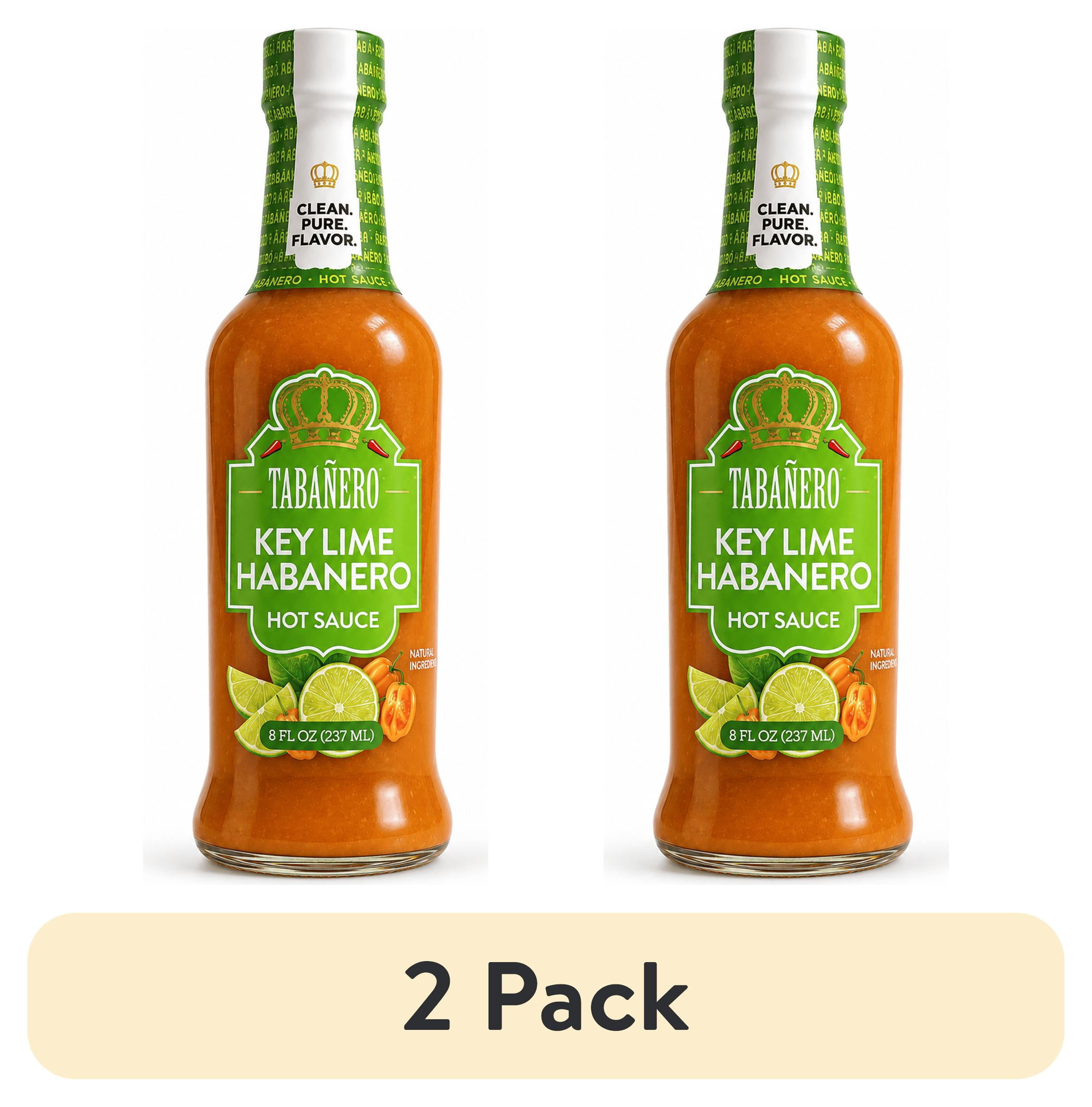 (2 pack) Tabanero Key Lime Habanero Hot Sauce, Citrusy, Mild Heat, 8 oz