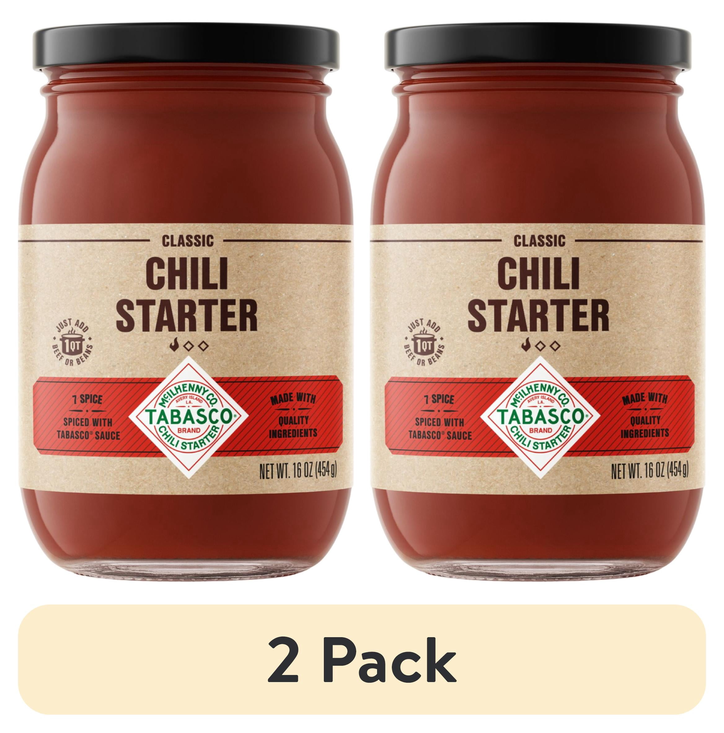 (2 pack) Tabasco Homestyle Chili Starter, 16 oz, Fish-Free, Gluten-Free