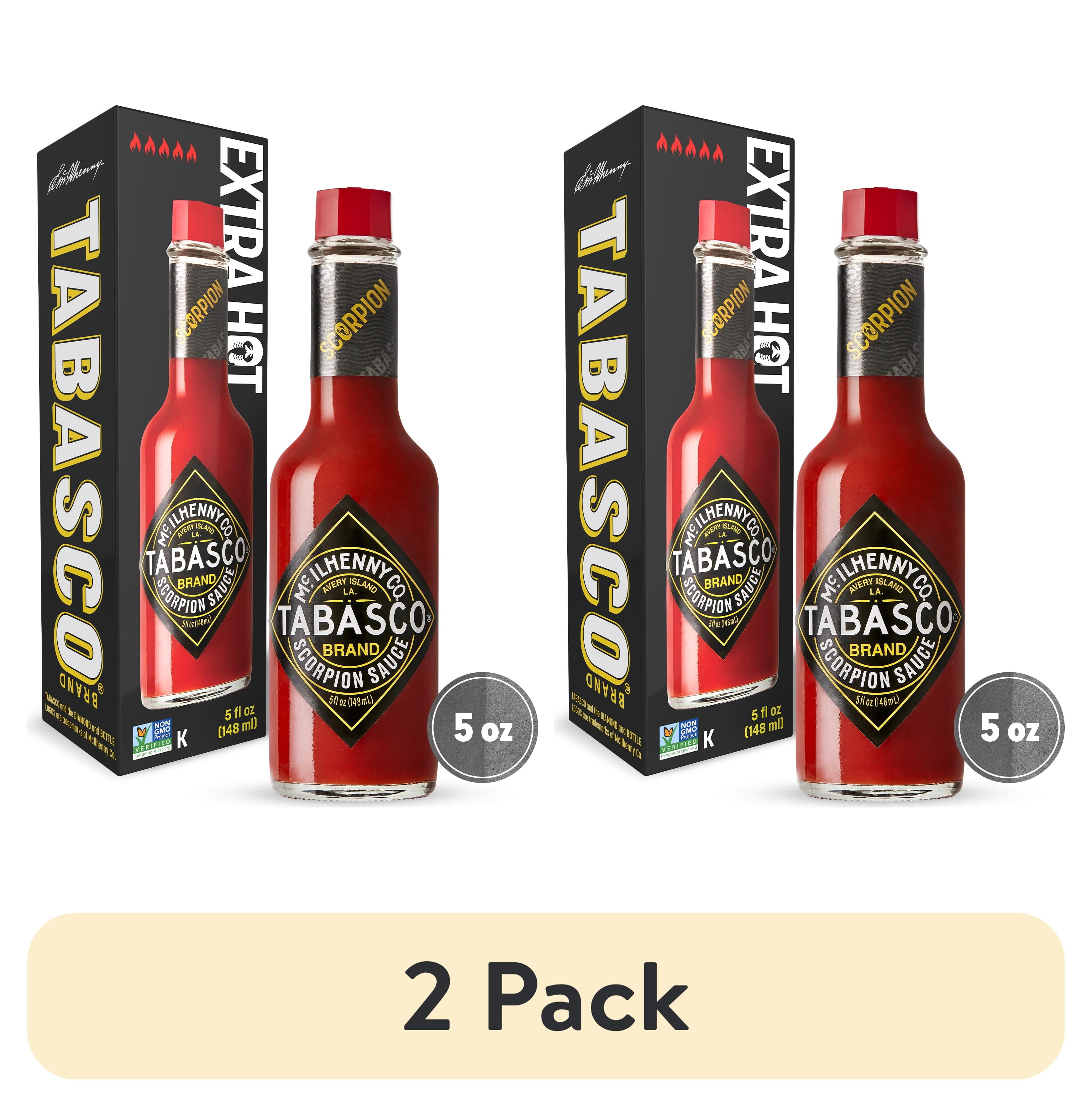 (2 pack) Tabasco Scorpion Pepper Sauce, 5 oz Regular Glass Bottle ...